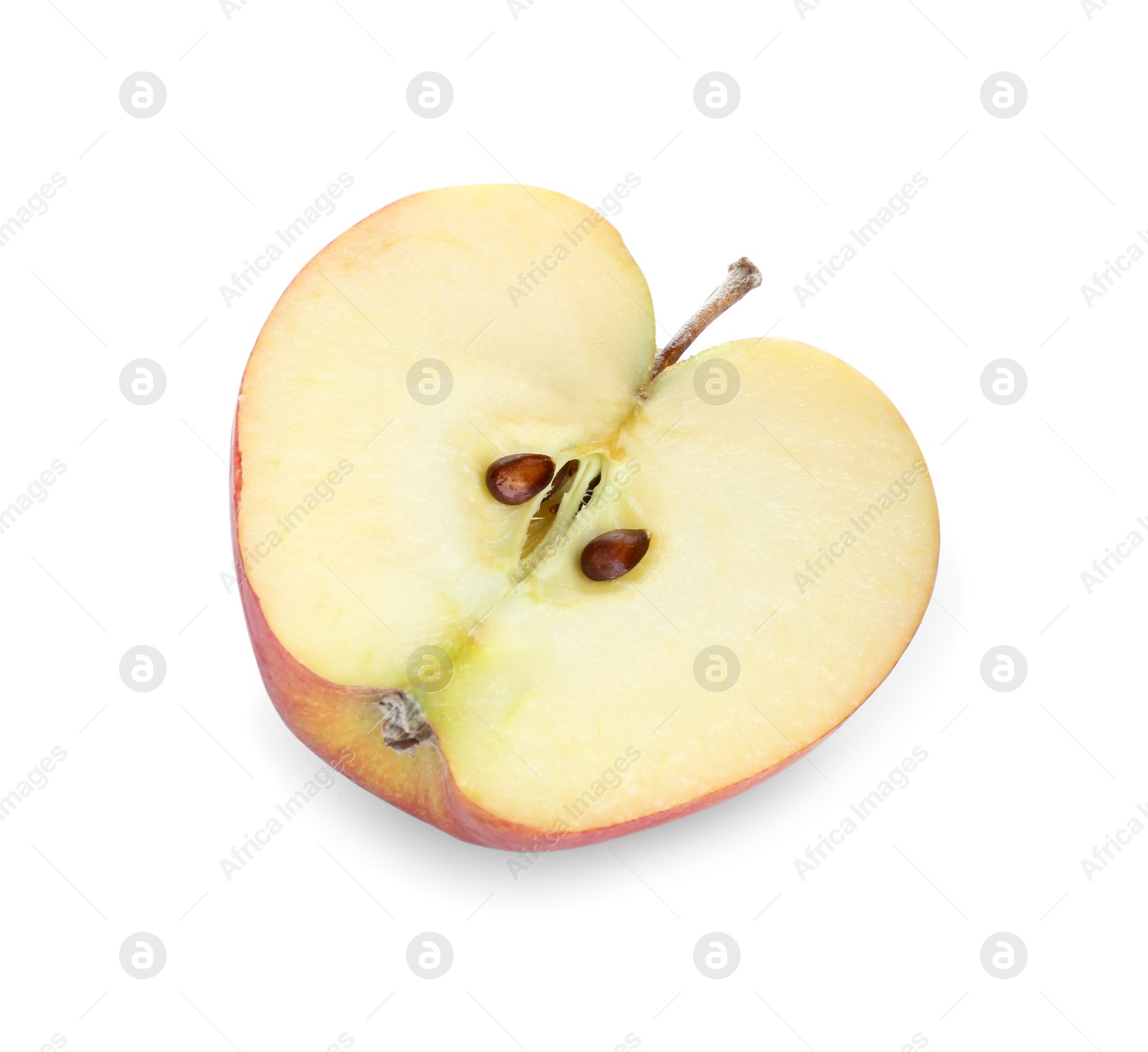 Photo of Half of fresh red apple isolated on white