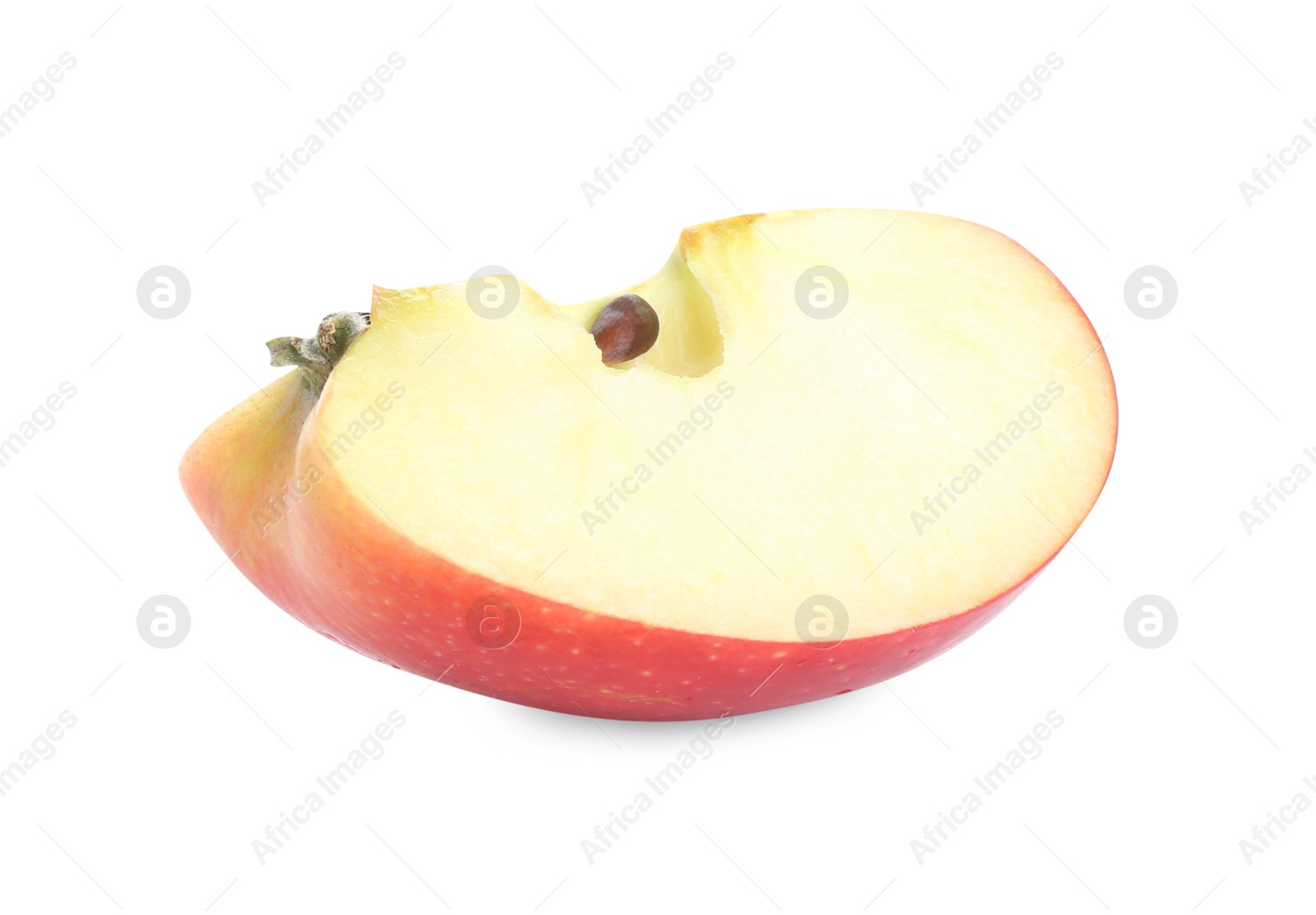 Photo of Slice of fresh ripe apple isolated on white