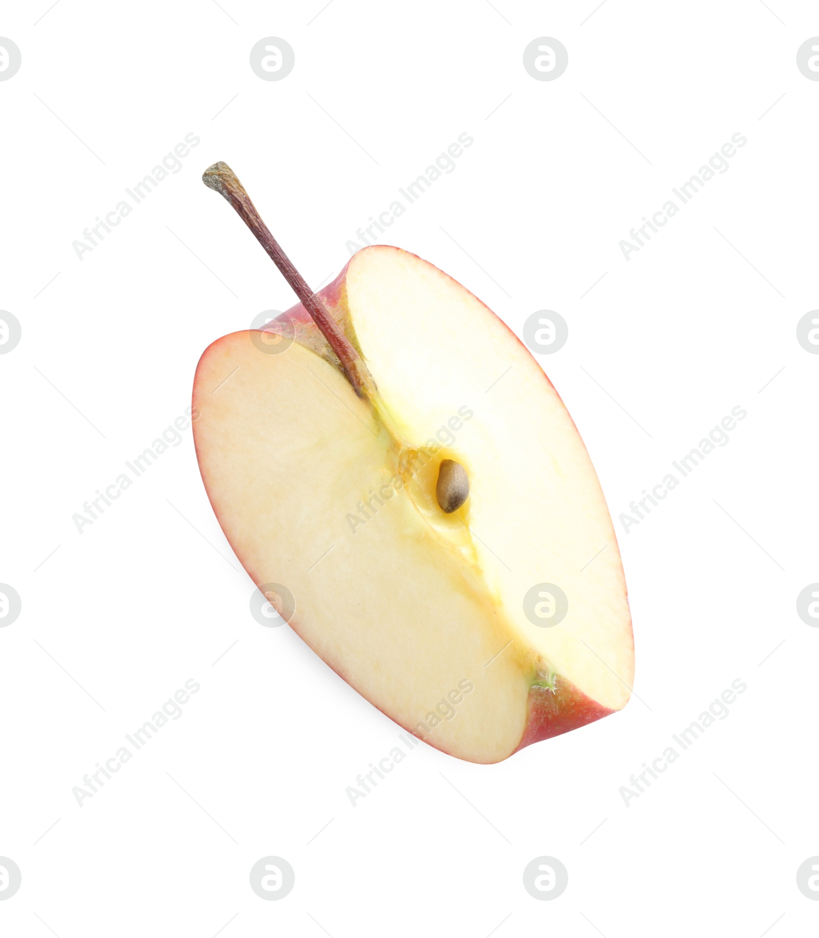 Photo of Slice of red apple isolated on white, top view