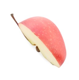 Photo of Slice of red apple isolated on white, top view