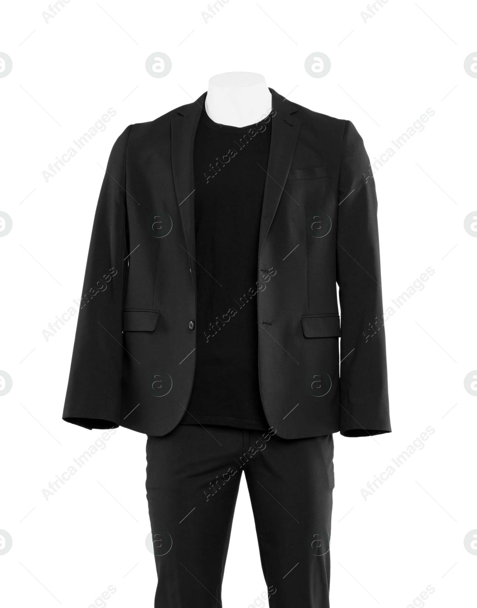 Photo of Male mannequin with stylish outfit isolated on white