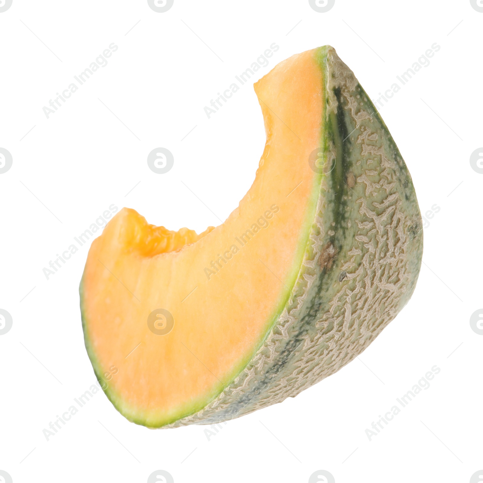 Photo of Piece of Cantaloupe melon isolated on white