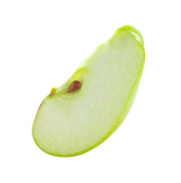 Slice of fresh apple isolated on white