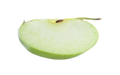 Photo of Slice of fresh ripe apple isolated on white