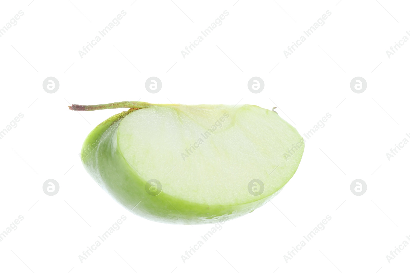 Photo of Slice of fresh ripe apple isolated on white