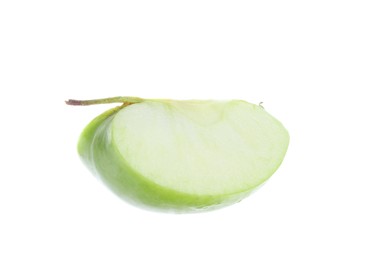 Photo of Slice of fresh ripe apple isolated on white