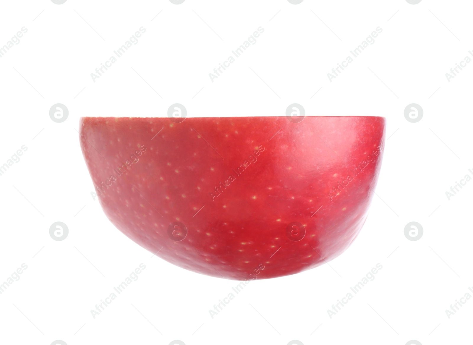 Photo of Half of fresh red apple isolated on white