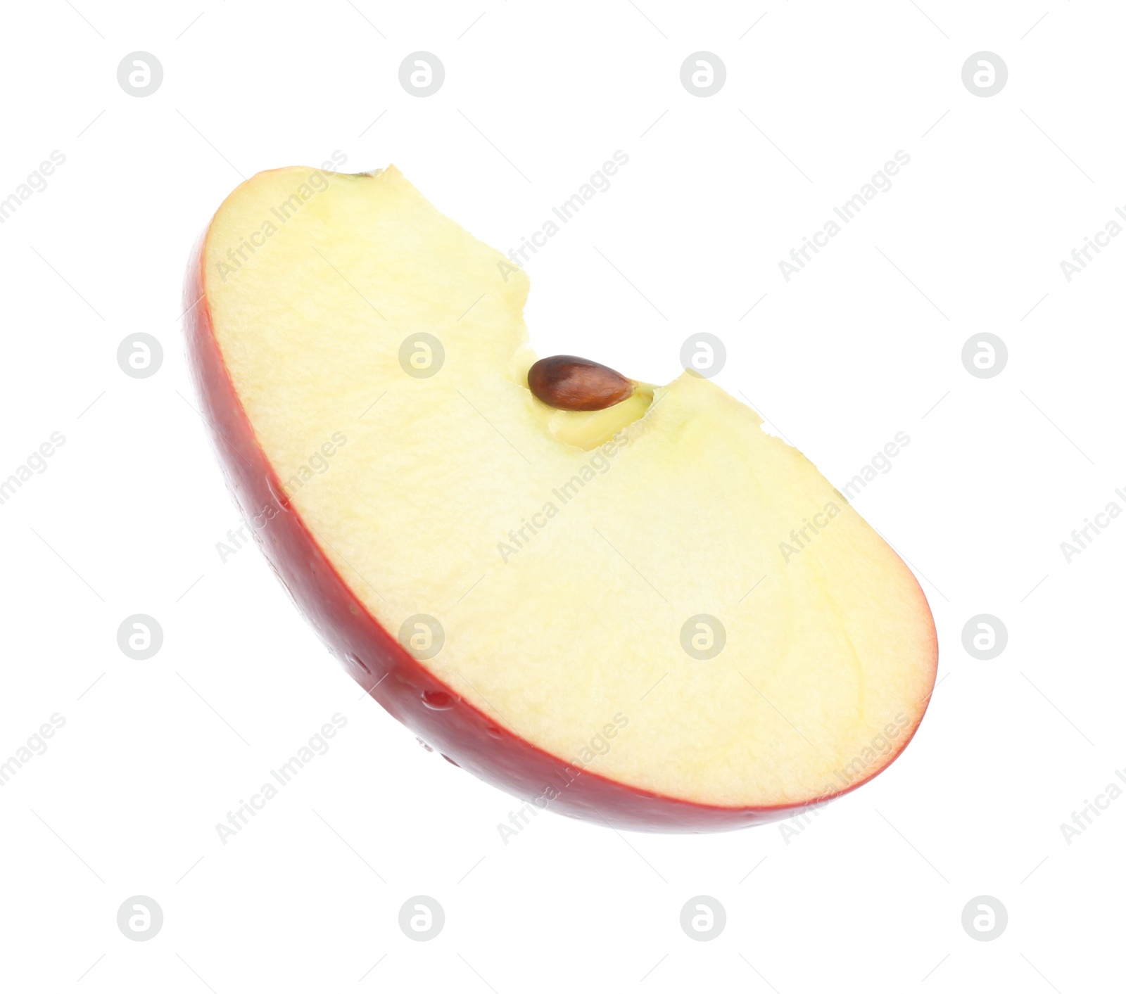 Photo of Slice of fresh ripe apple isolated on white