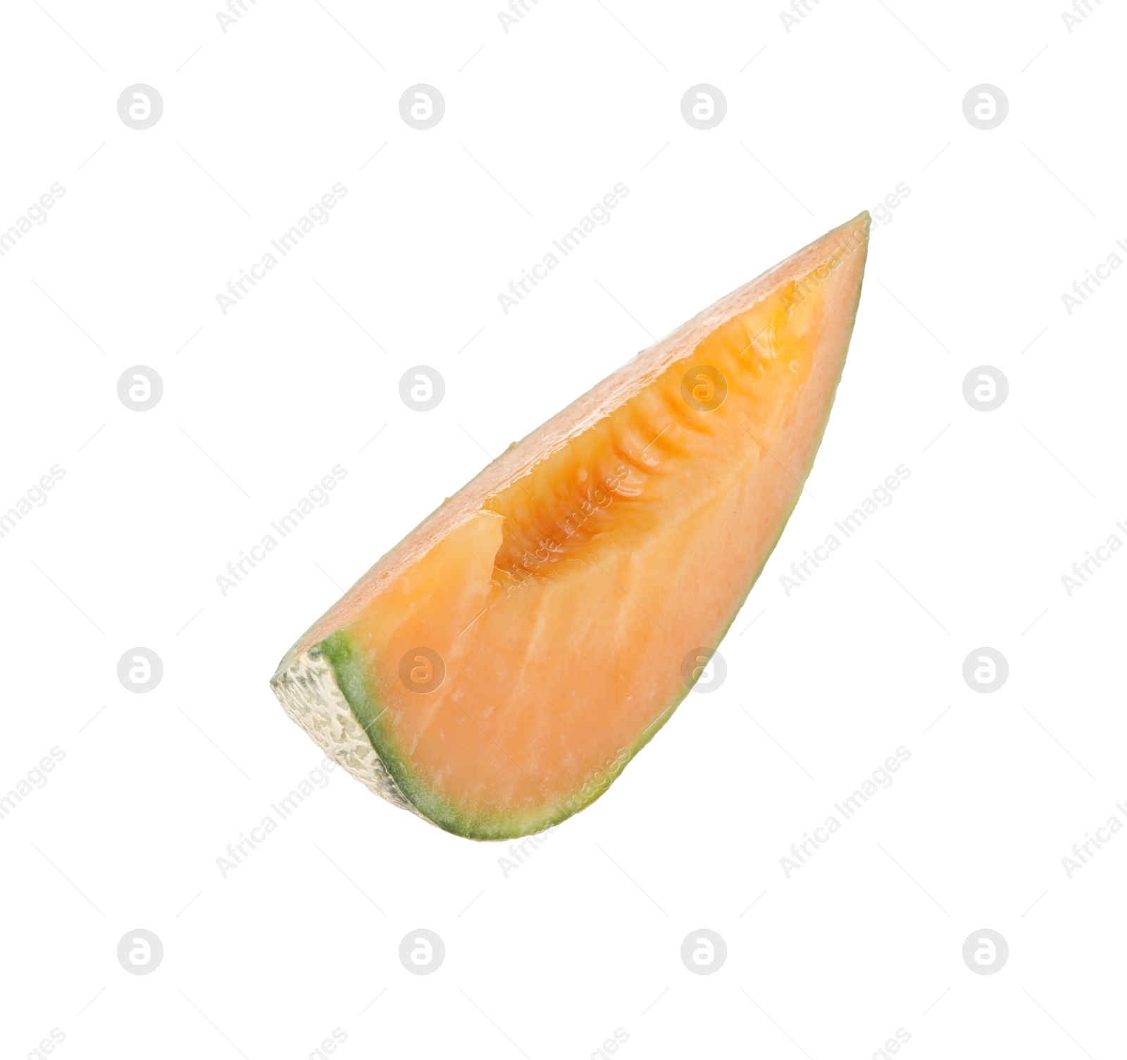 Photo of Piece of Cantaloupe melon isolated on white