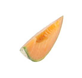 Photo of Piece of Cantaloupe melon isolated on white