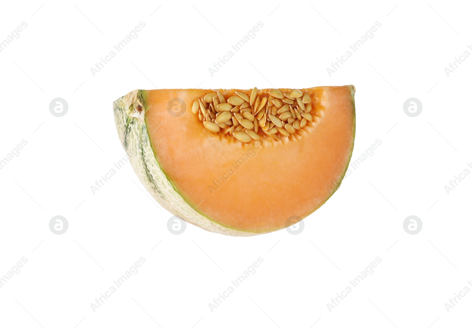 Photo of Piece of Cantaloupe melon isolated on white