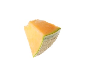 Photo of Piece of Cantaloupe melon isolated on white