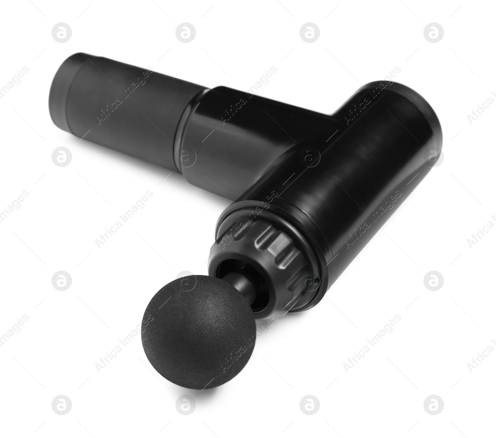 Photo of One black percussive massager isolated on white