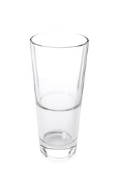 One empty clean glass isolated on white