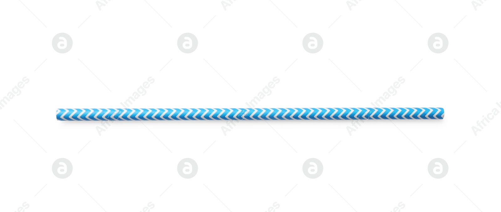 Photo of Striped bamboo drinking straw isolated on white, top view