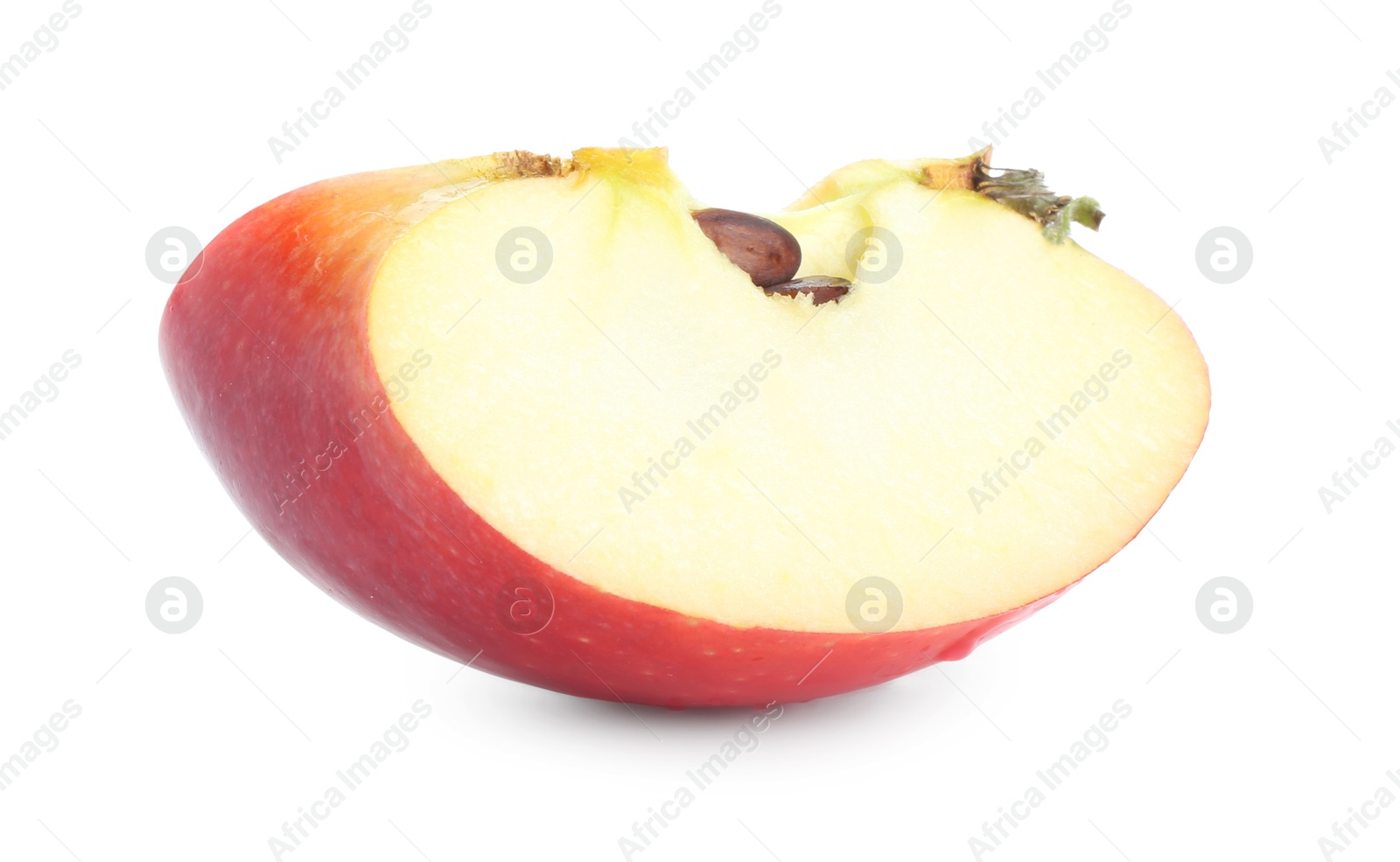 Photo of Slice of fresh ripe apple isolated on white