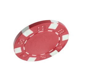 Poker game. One casino chip isolated on white