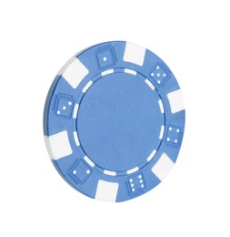 Poker game. One casino chip isolated on white