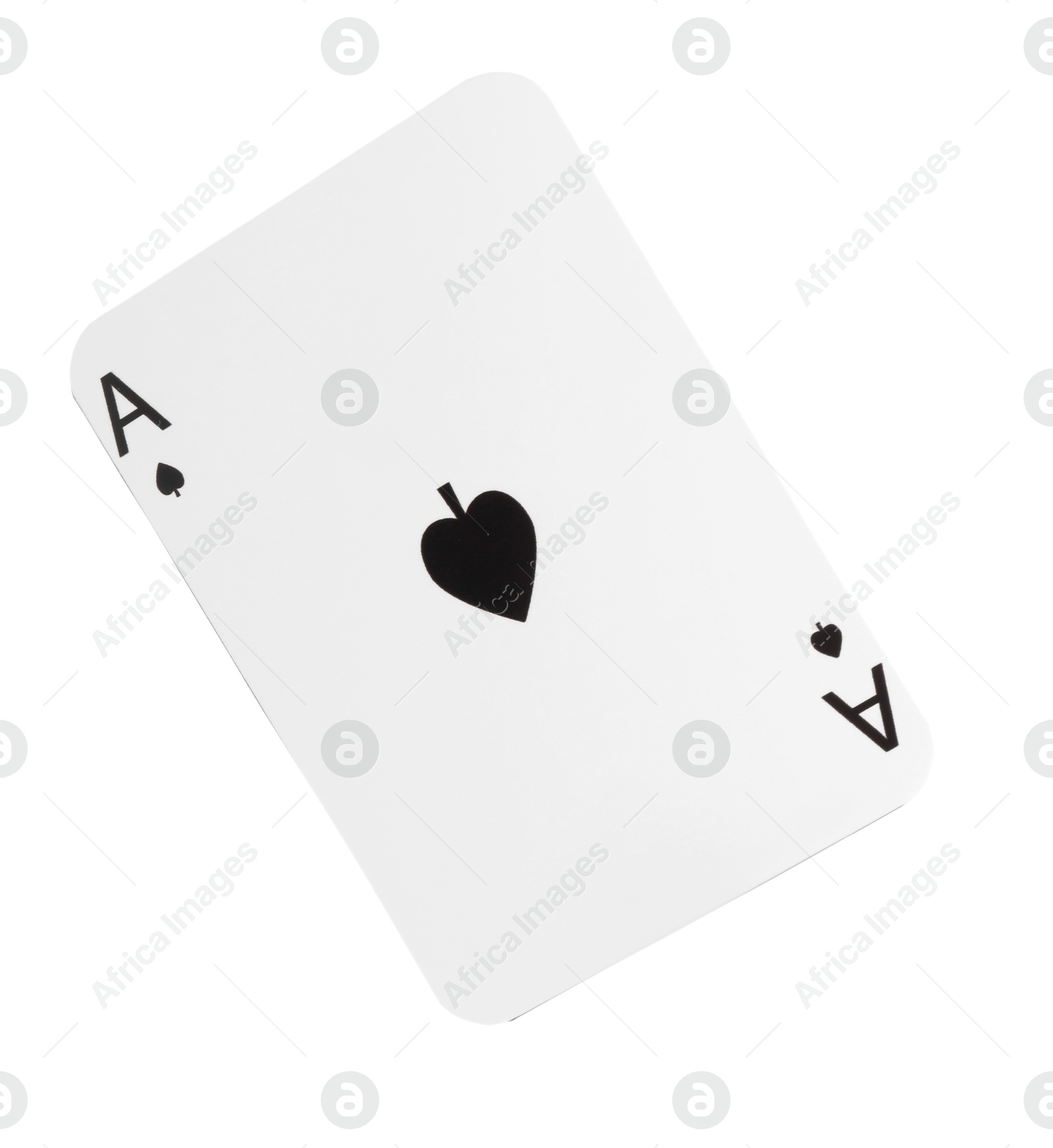 Photo of Poker game. One playing card isolated on white