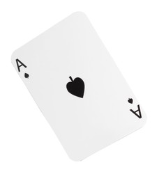 Poker game. One playing card isolated on white