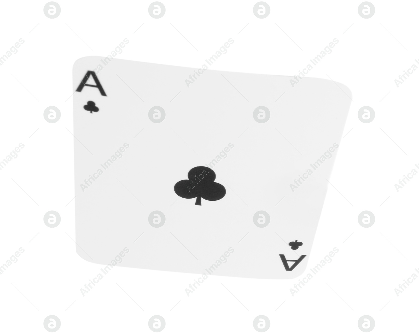 Photo of Poker game. One playing card isolated on white