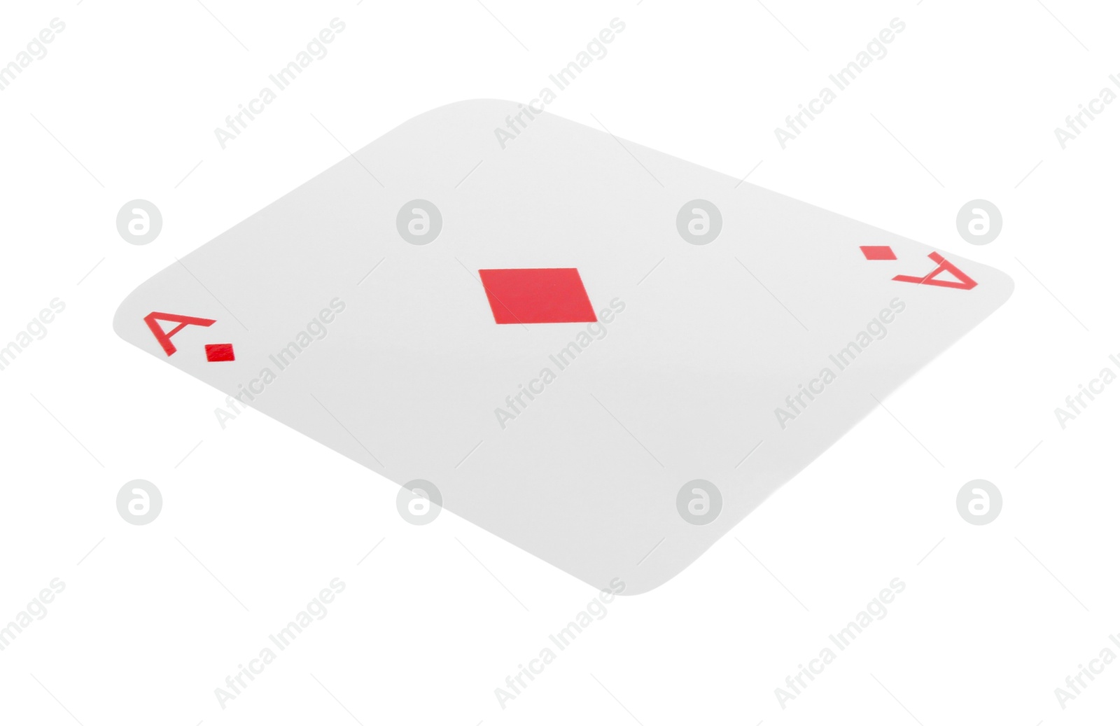 Photo of Poker game. One playing card isolated on white