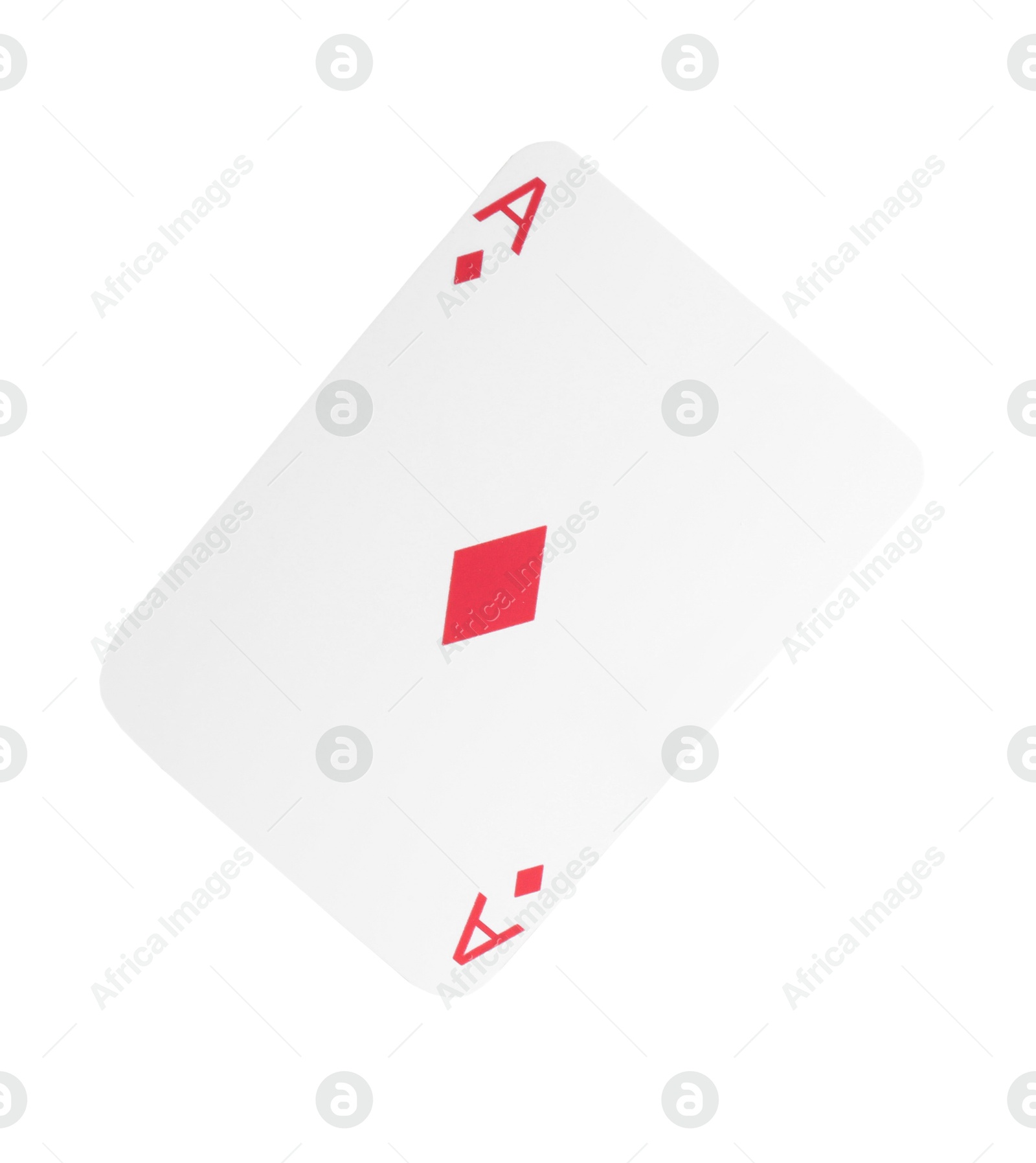 Photo of Poker game. One playing card isolated on white