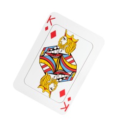 Poker game. One playing card isolated on white