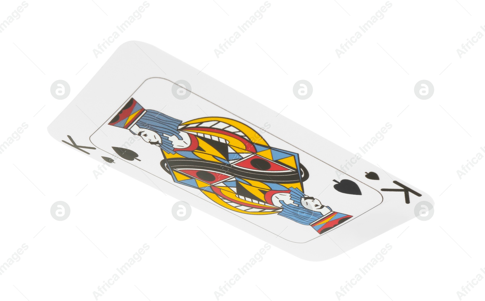 Photo of Poker game. One playing card isolated on white