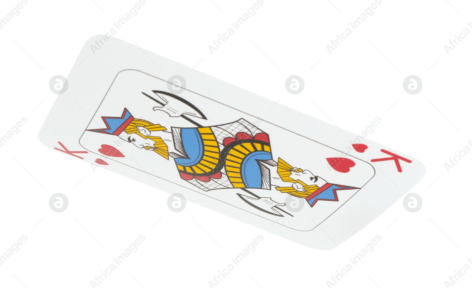 Photo of Poker game. One playing card isolated on white