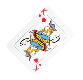 Poker game. One playing card isolated on white