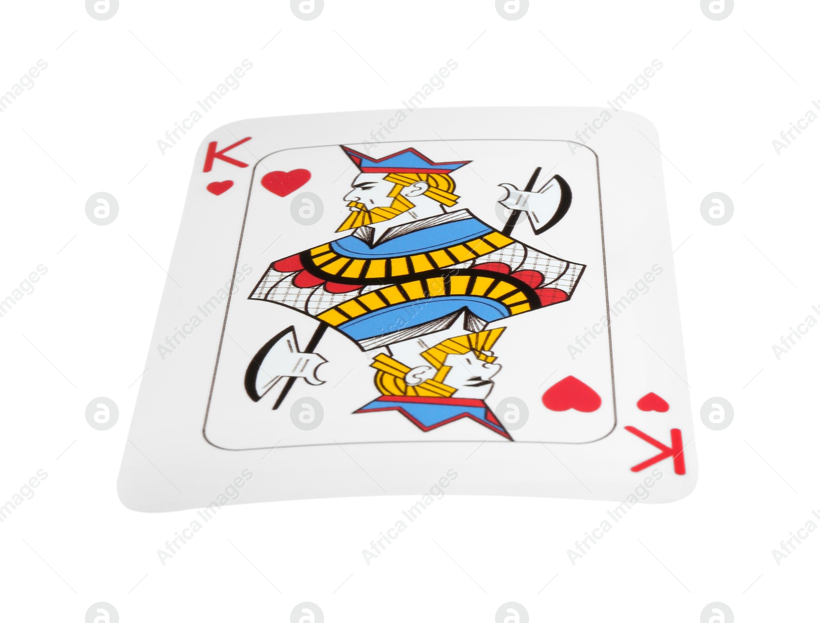 Photo of Poker game. One playing card isolated on white