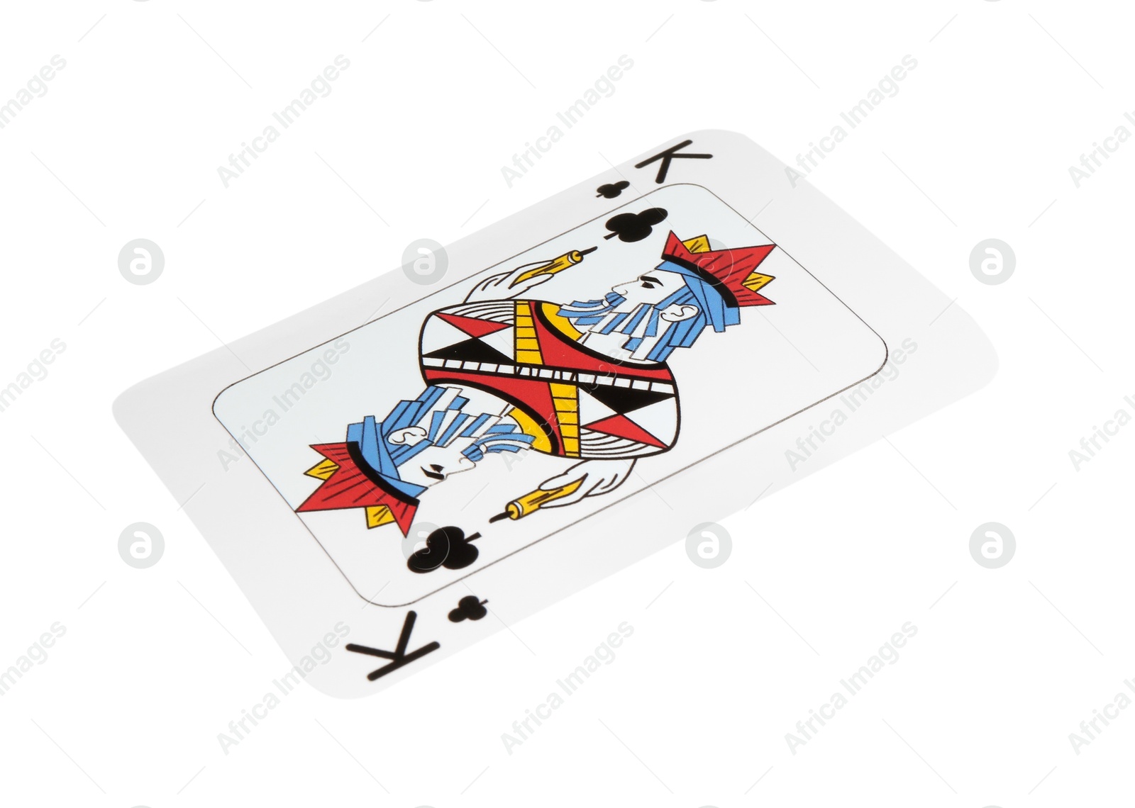 Photo of Poker game. One playing card isolated on white