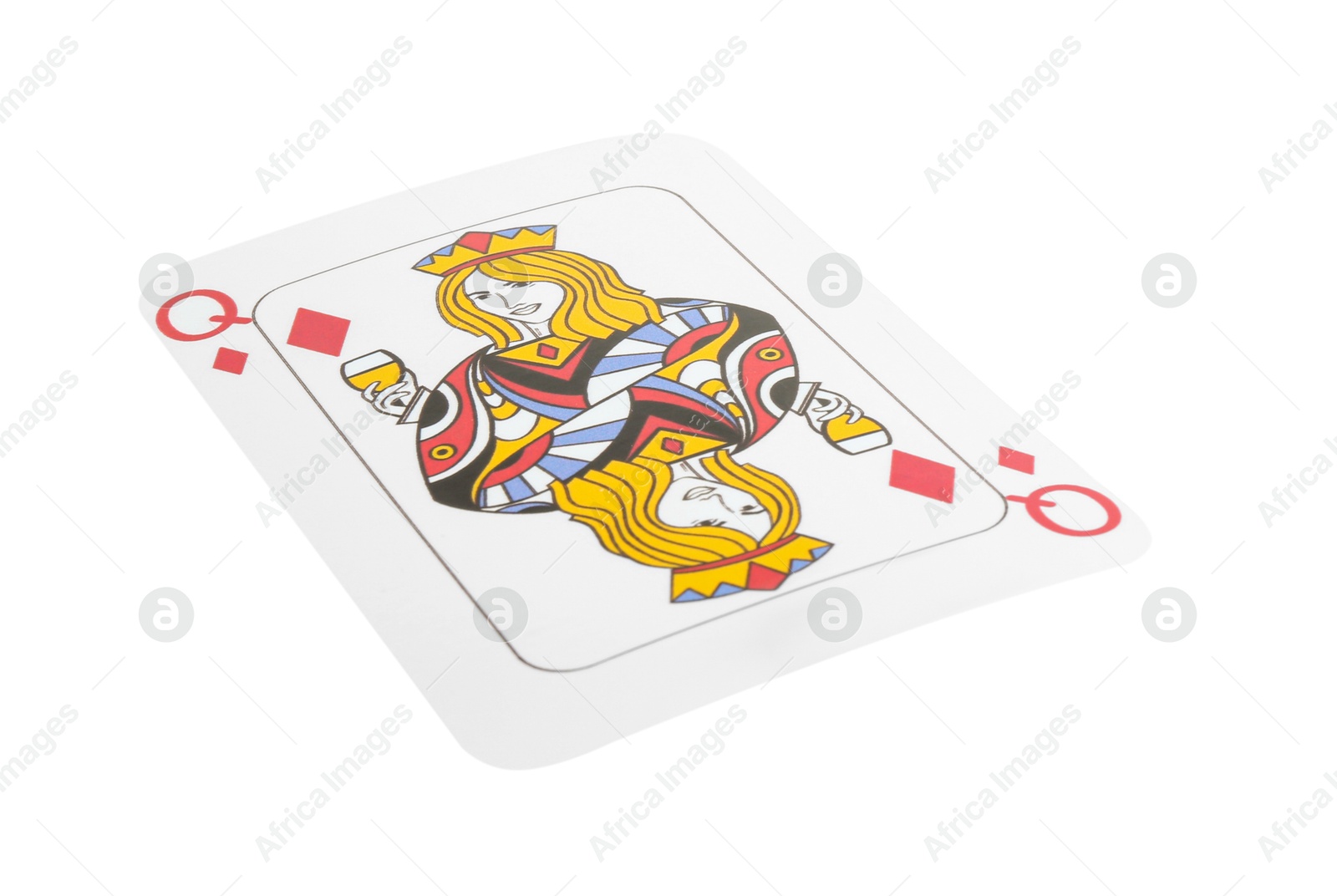 Photo of Poker game. One playing card isolated on white