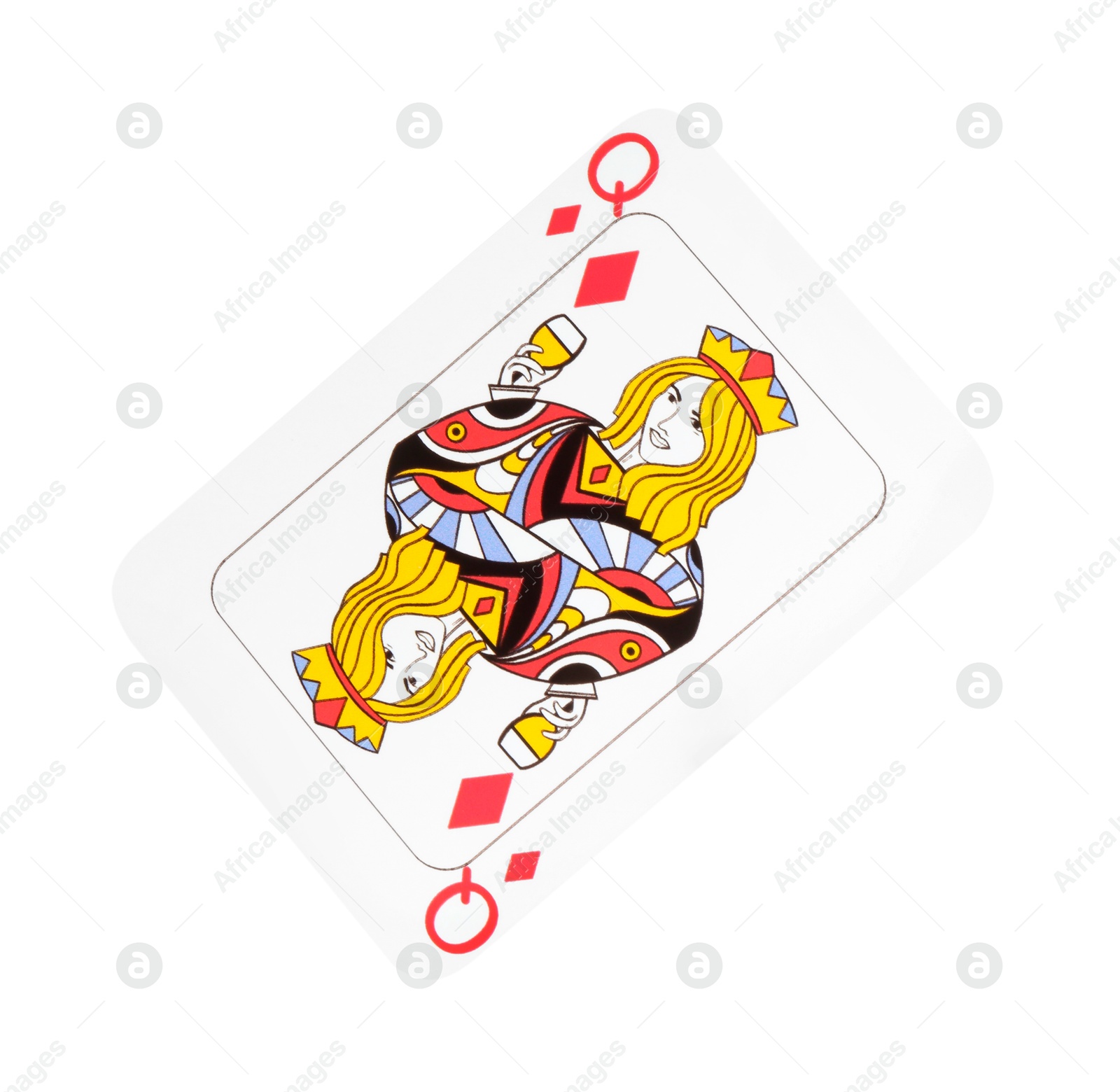 Photo of Poker game. One playing card isolated on white