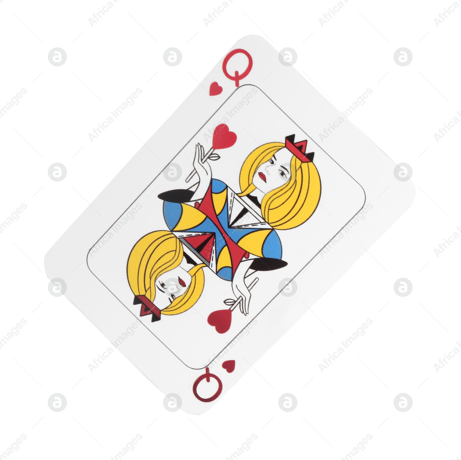 Photo of Poker game. One playing card isolated on white