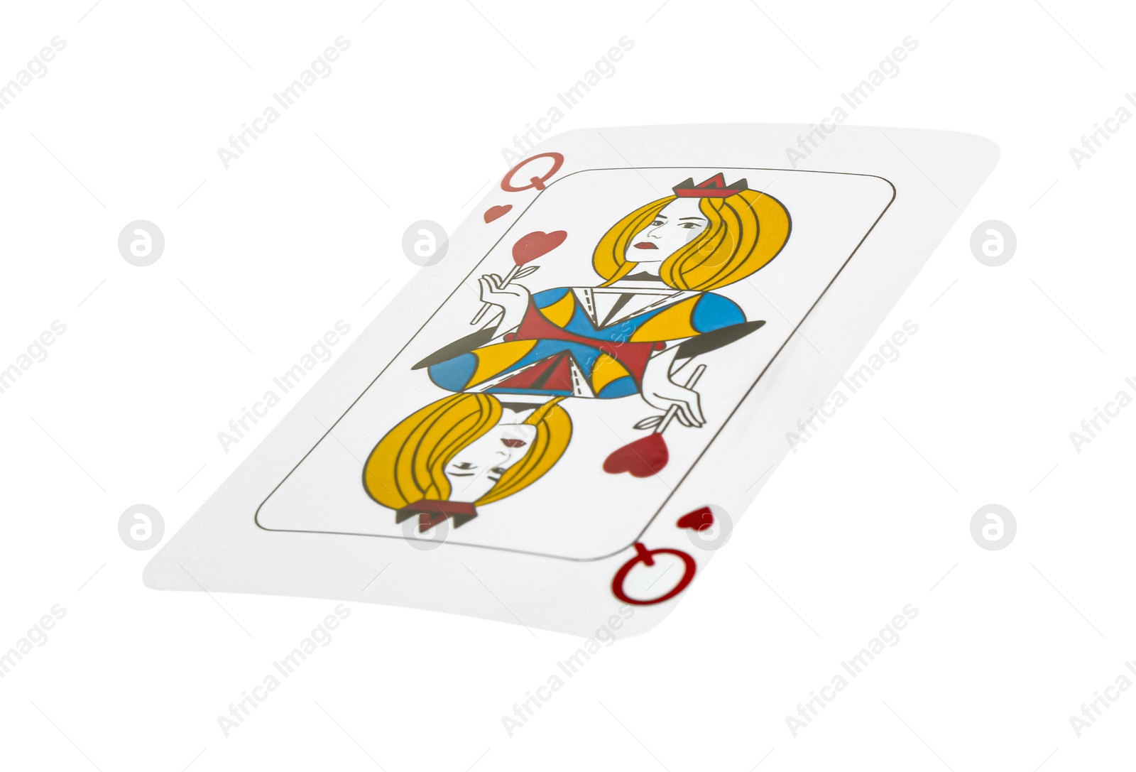 Photo of Poker game. One playing card isolated on white