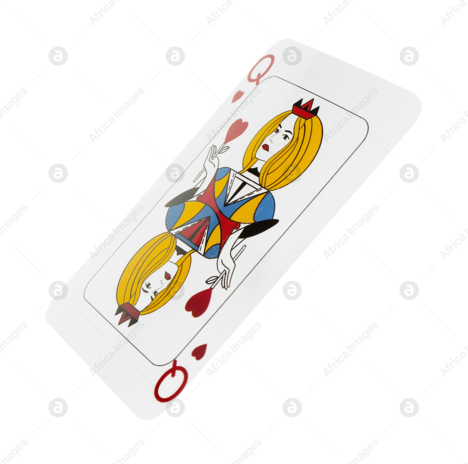 Photo of Poker game. One playing card isolated on white