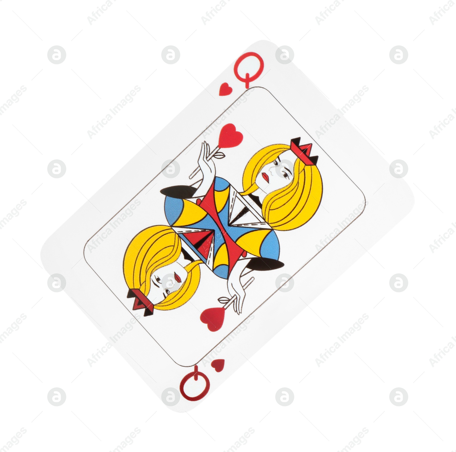 Photo of Poker game. One playing card isolated on white