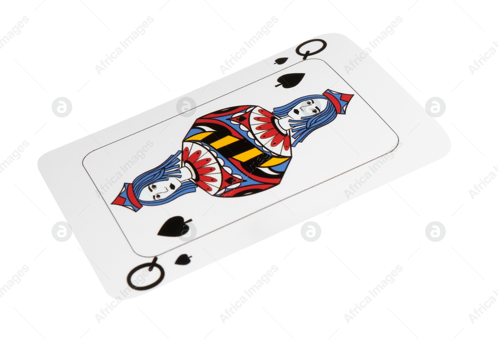 Photo of Poker game. One playing card isolated on white