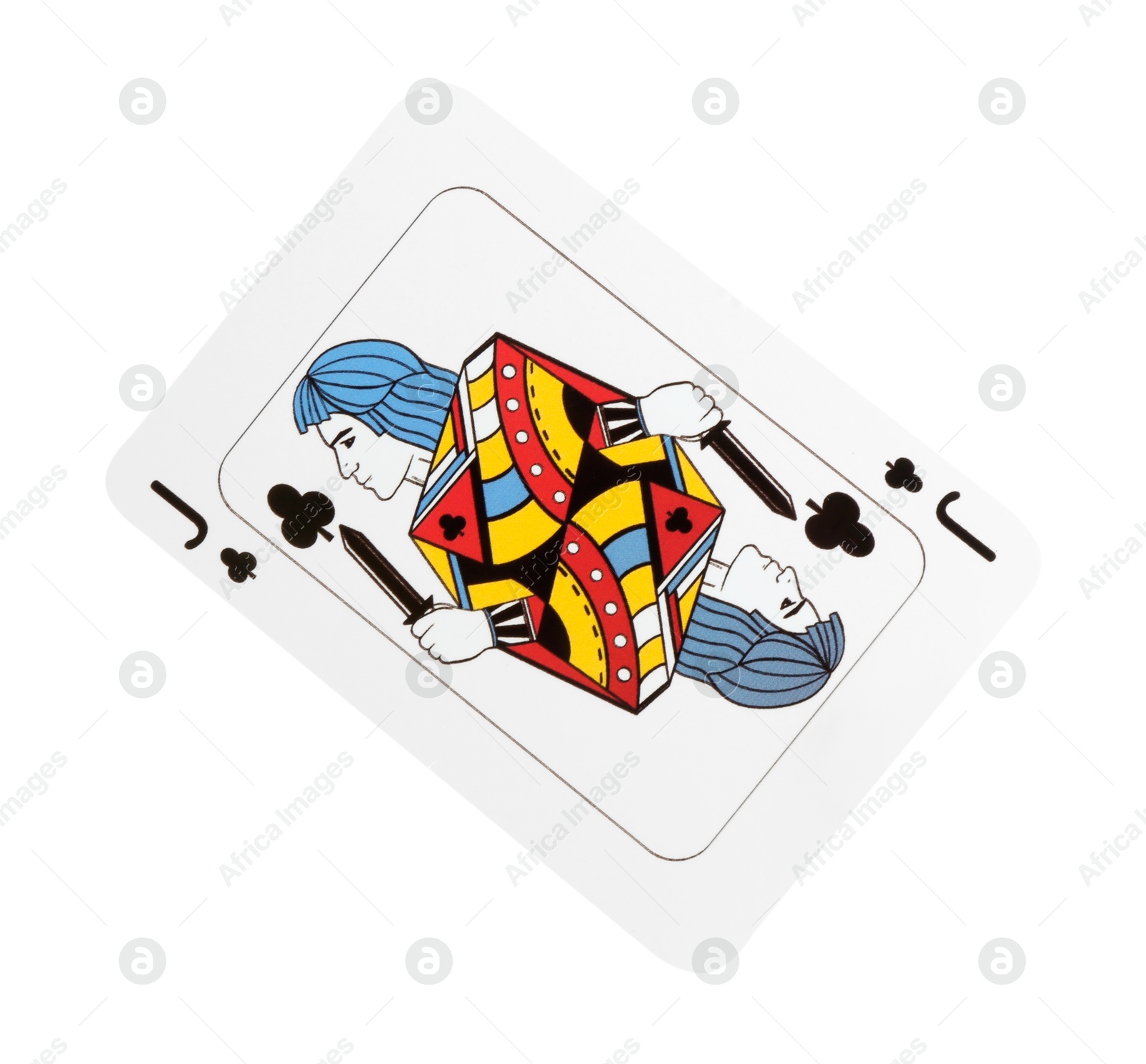 Photo of Poker game. One playing card isolated on white