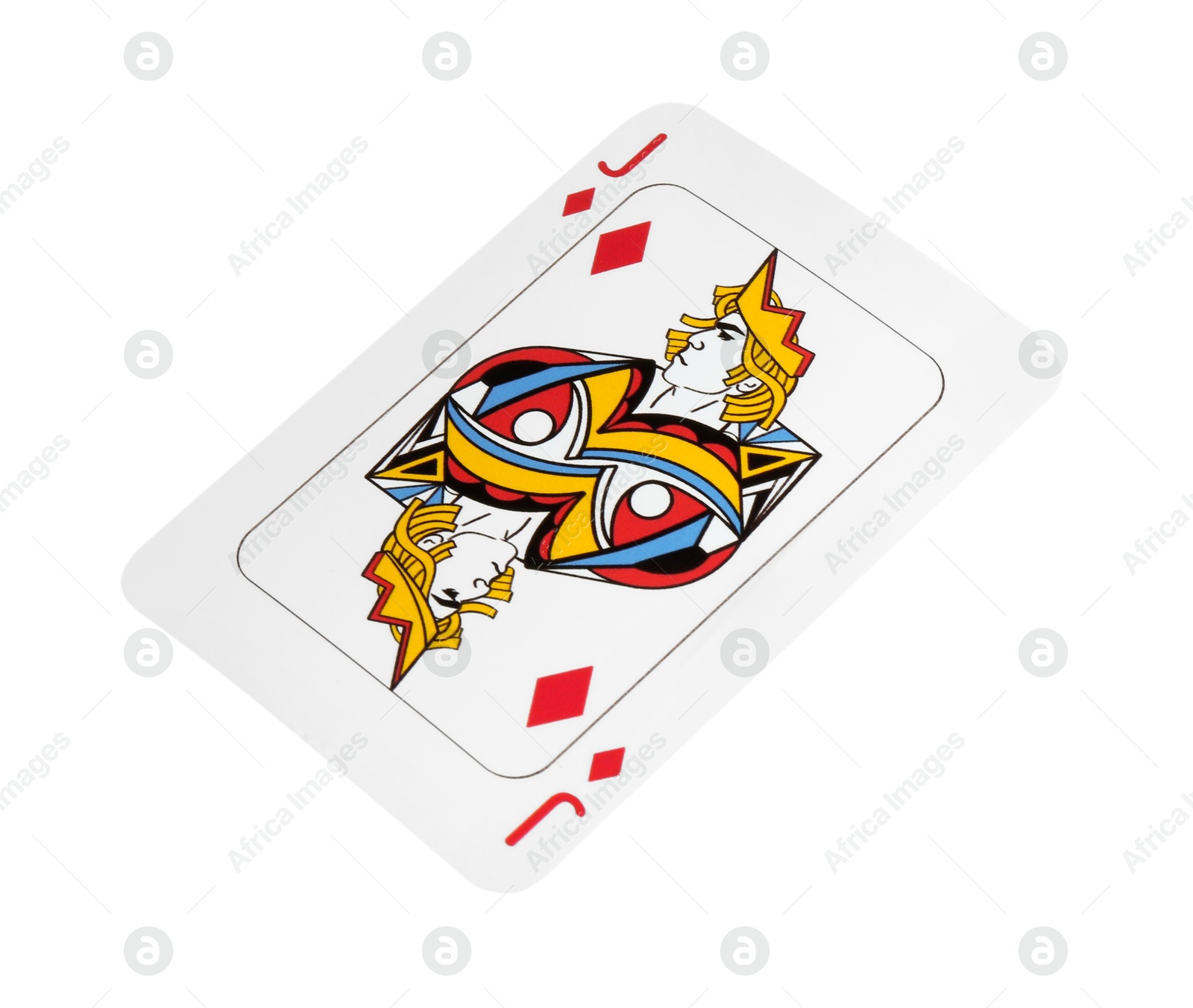 Photo of Poker game. One playing card isolated on white