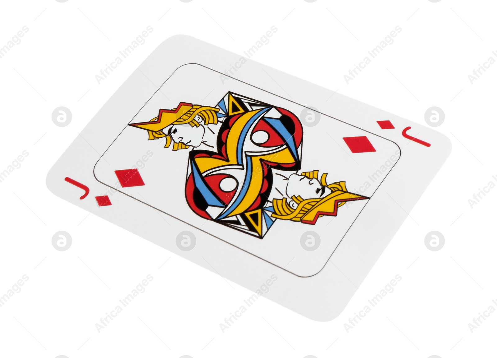 Photo of Poker game. One playing card isolated on white