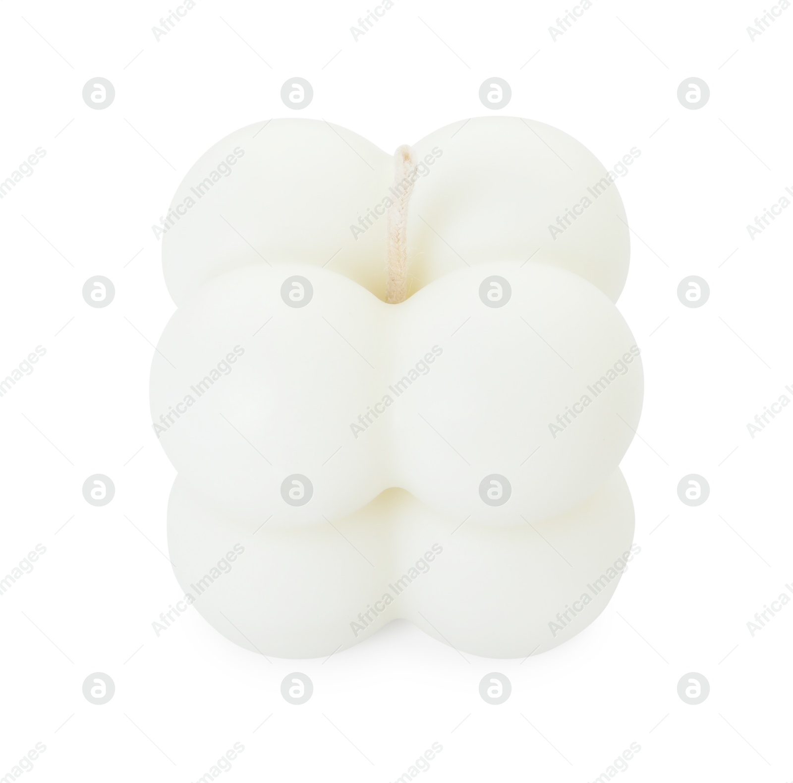 Photo of One beautiful bubble candle isolated on white