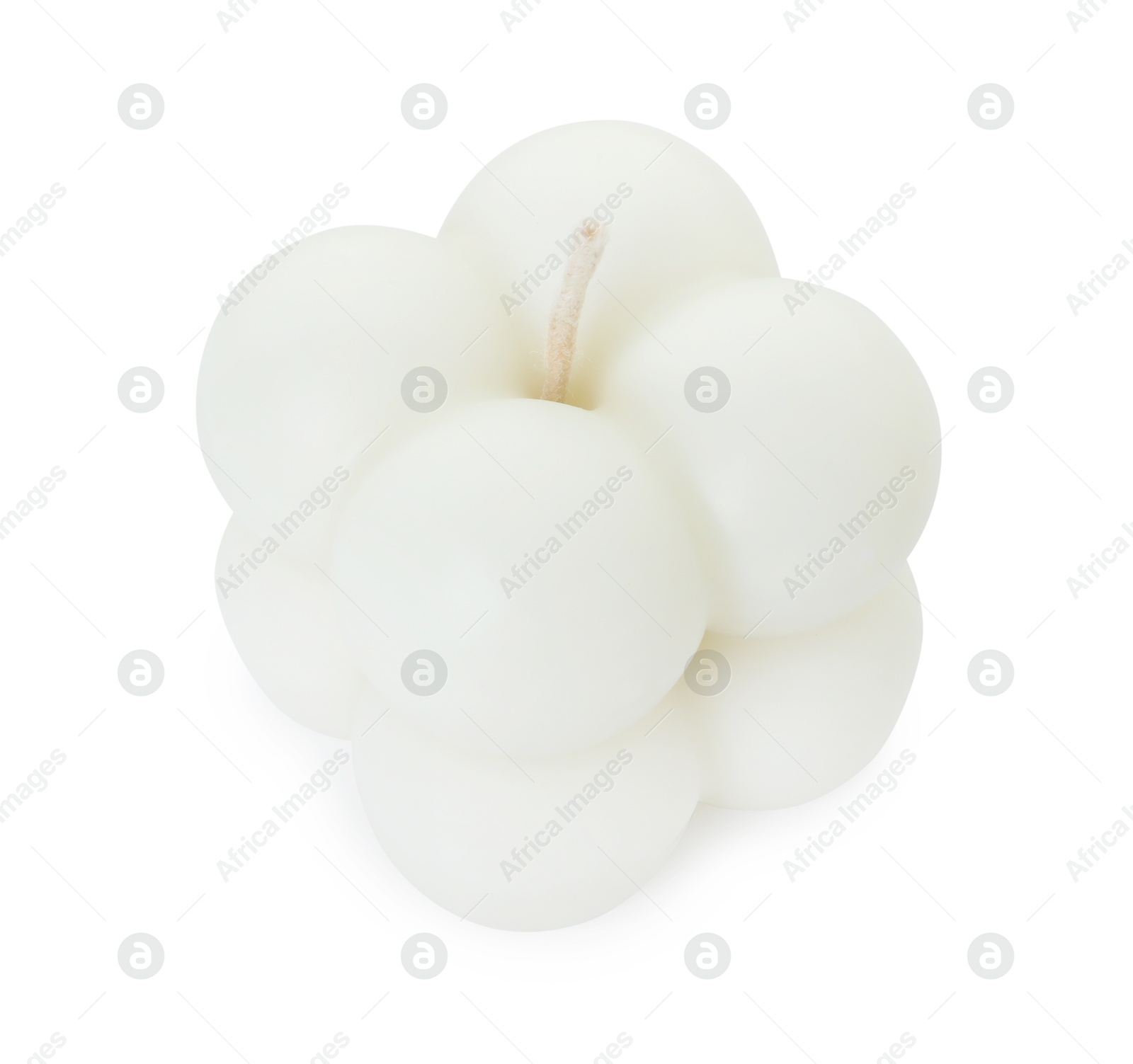 Photo of One beautiful bubble candle isolated on white