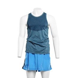 Photo of Male mannequin with stylish sportswear on light background