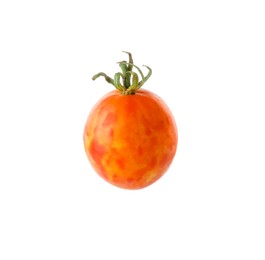 One fresh ripe tomato isolated on white