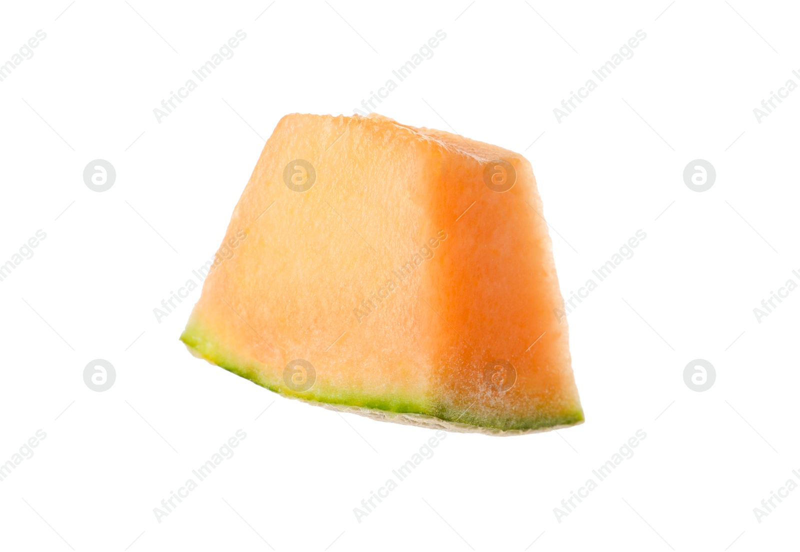 Photo of Piece of Cantaloupe melon isolated on white