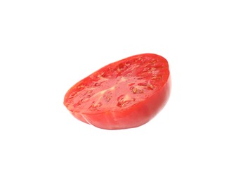 Photo of Piece of ripe red tomato isolated on white