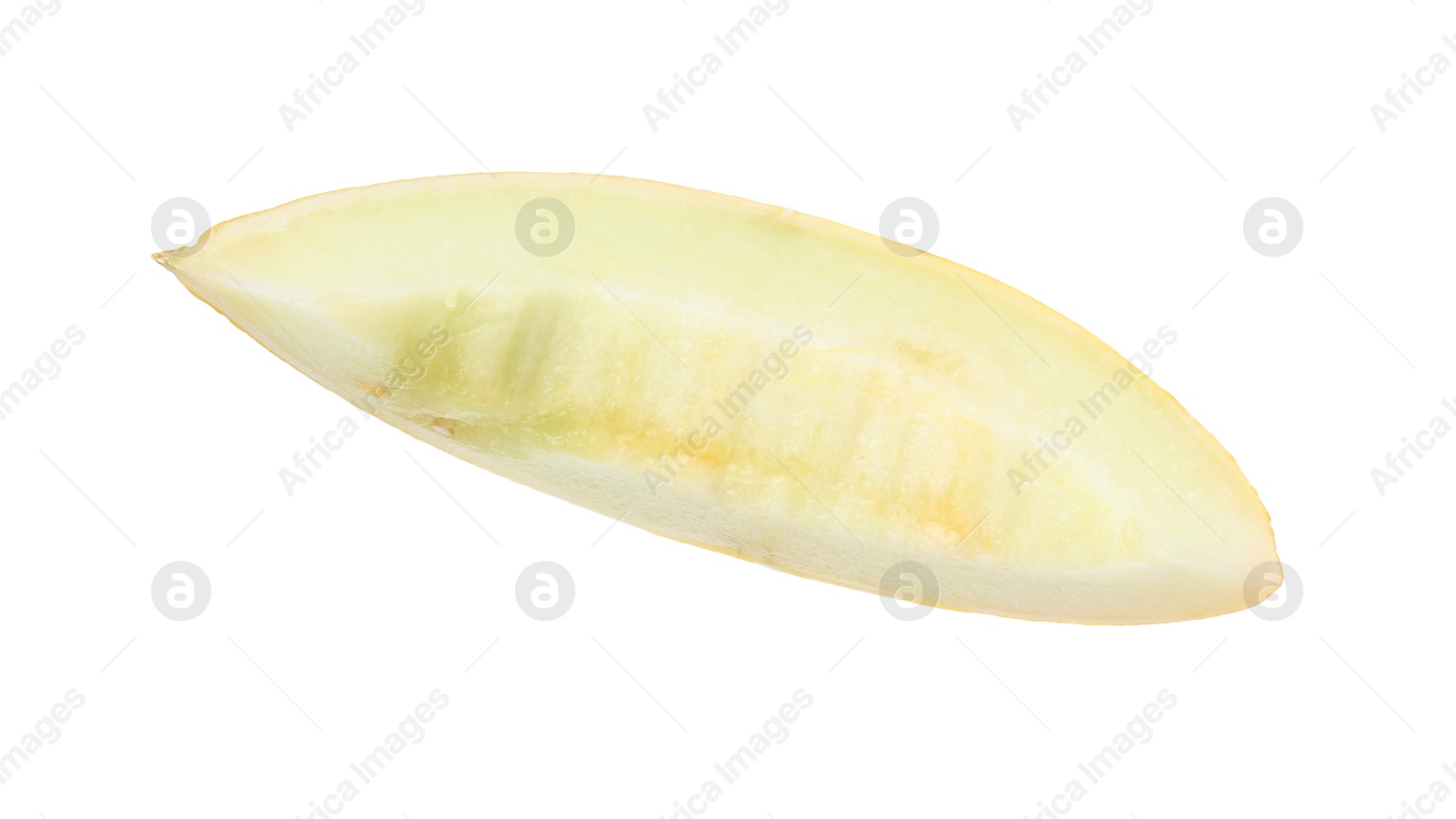 Photo of Slice of ripe melon isolated on white